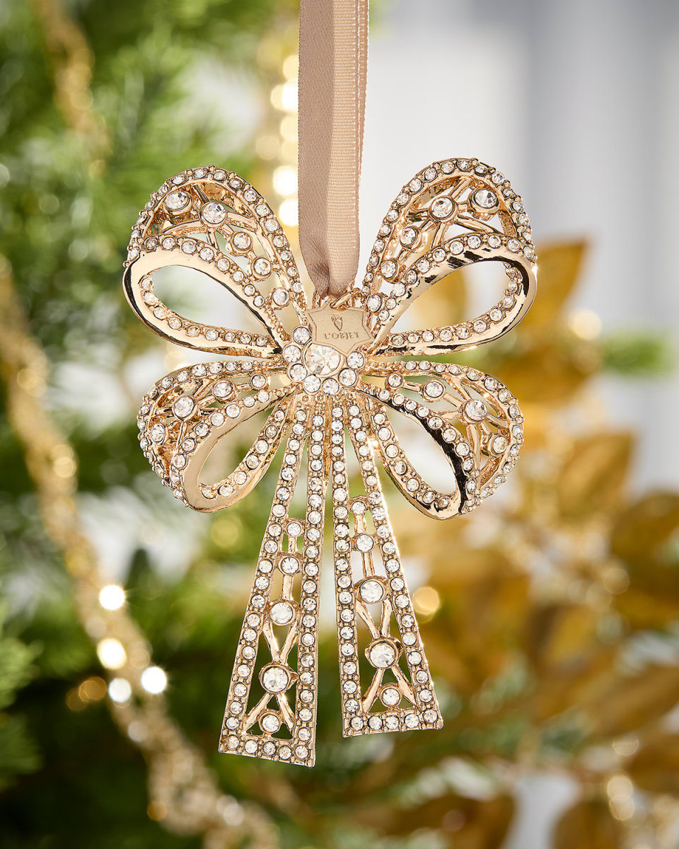 Bow Tie 24K Gold-Plated Holiday Ornament